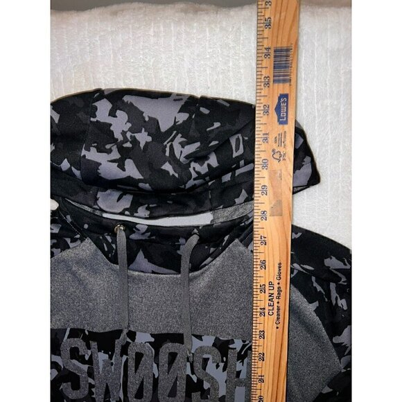 Nike Therma Fit Hoodie XL Black/Gray w/Swoosh across front - Picture 2 of 8